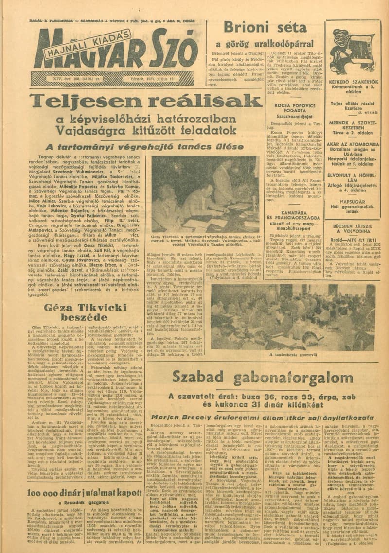 Magyar Szó, 14. évf. 1957. július 12. 188. sz. 1–14. oldal