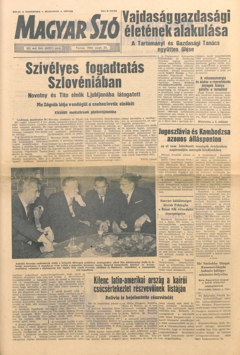 Magyar Szó, 21. évf. 1964. szeptember 25. 266. sz. 1–16. oldal