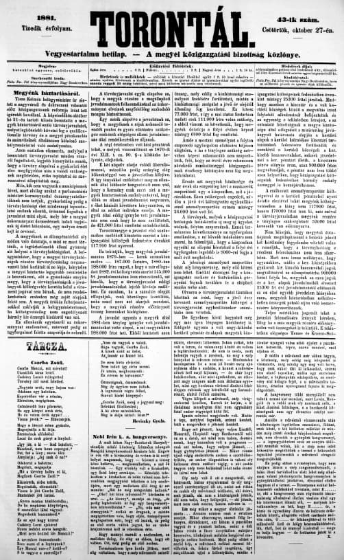 Torontál, 10. évf. 1881. október 27. 43. sz.