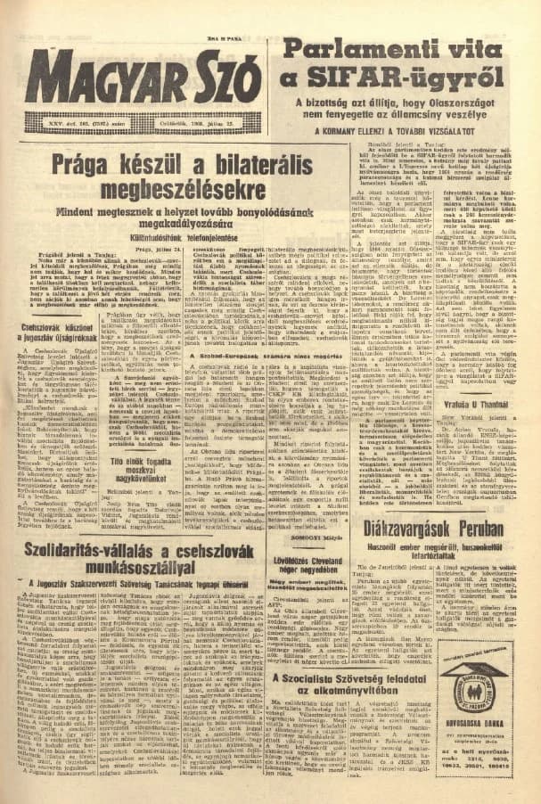 Magyar Szó, 25. évf. 1968. július 25. 203. sz. 1–16. oldal