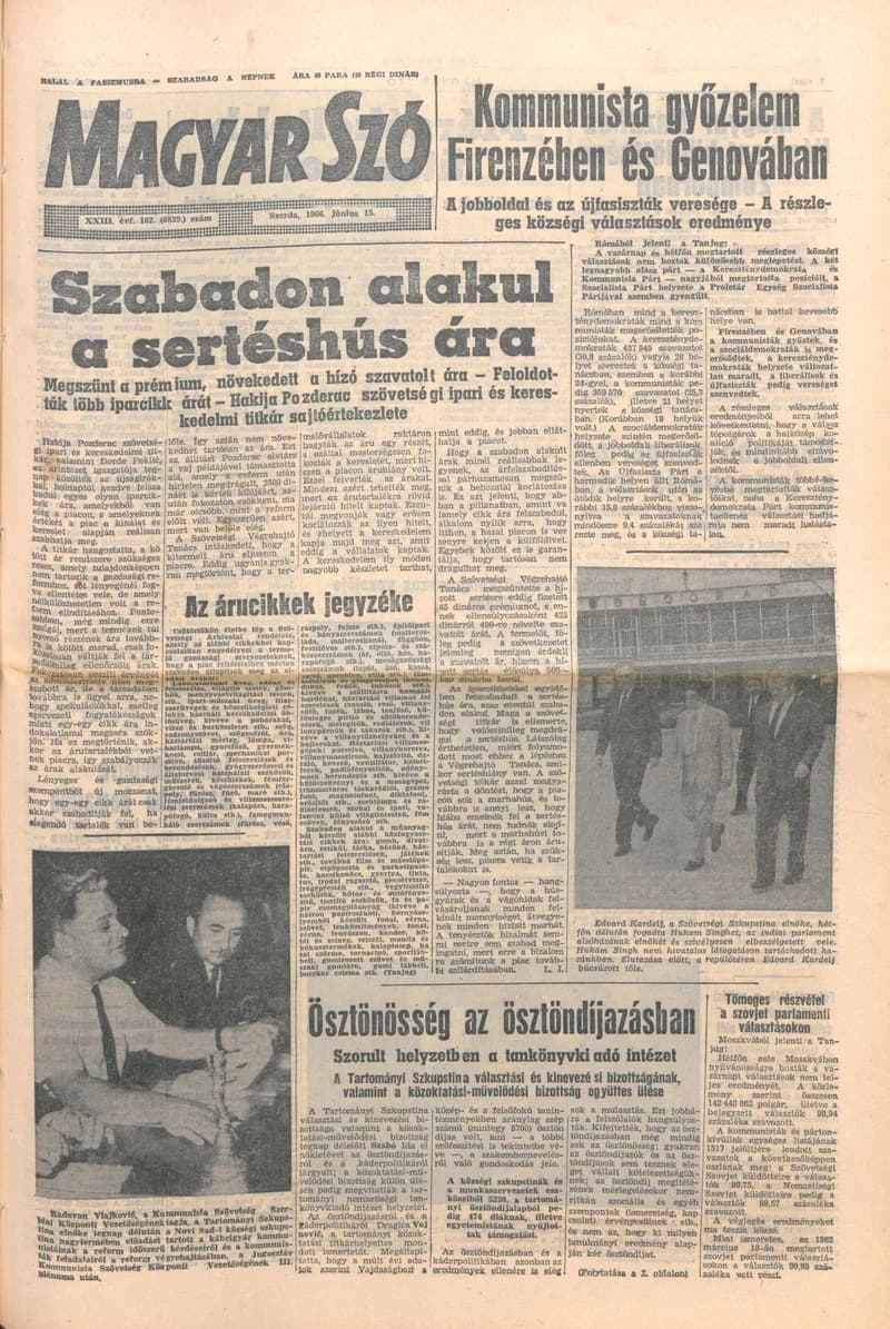 Magyar Szó, 23. évf. 1966. június 15. 162. sz.