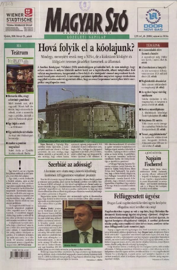 Magyar Szó, 65. évf. 2008. február 29. 48. sz. 1–20. oldal