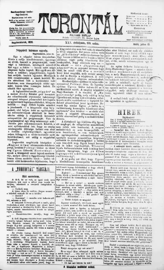 Torontál, 25. évf. 1896. július 13. 159. sz.