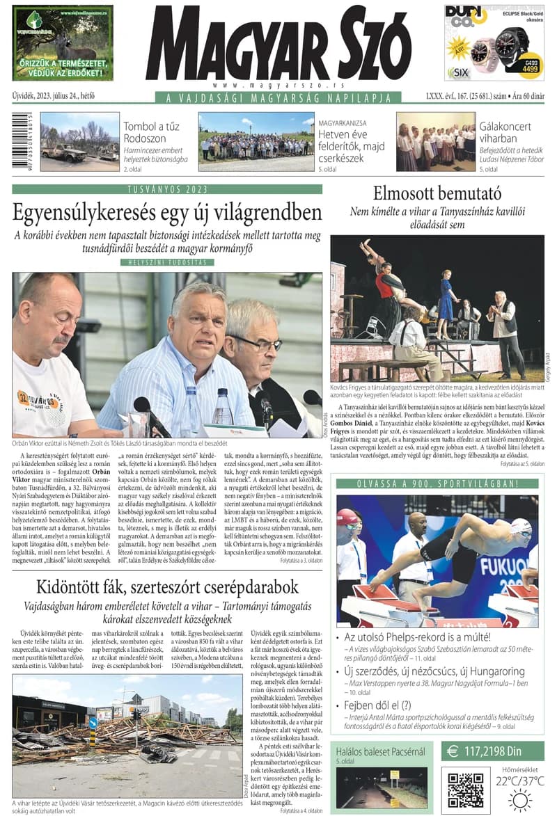 Magyar Szó, 80. évf. 2023. július 24. 167. sz. 1–16. oldal