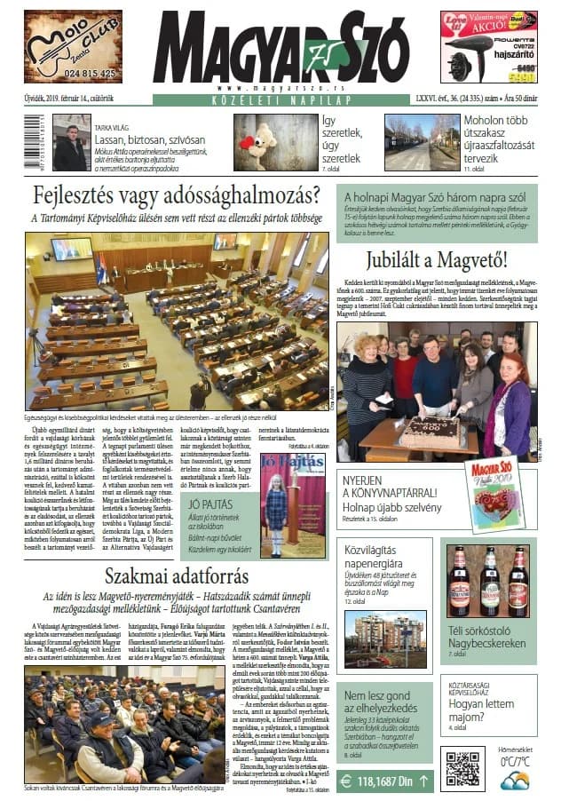 Magyar Szó, 76. évf. 2019. február 14. 36. sz. 1–20. oldal