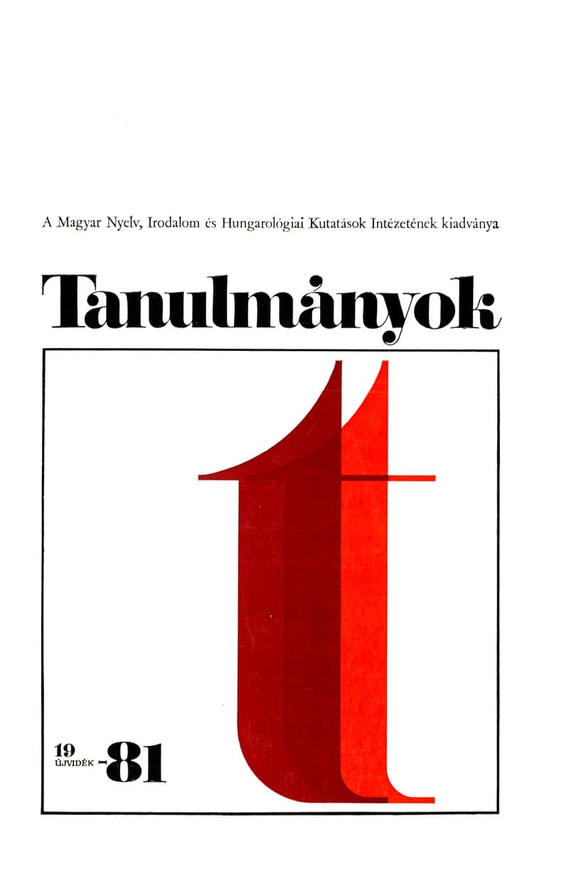 Tanulmányok, 11. évf. 1981. 14. sz. 1–163. oldal