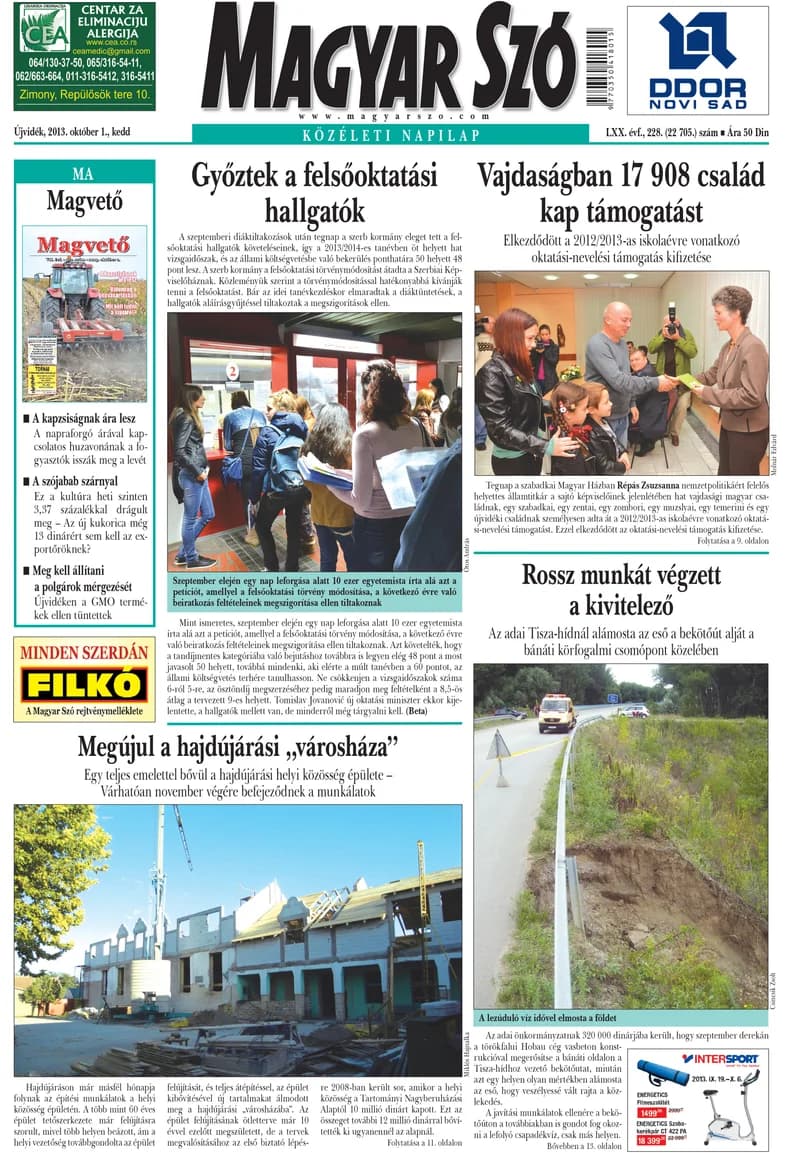 Magyar Szó, 70. évf. 2013. október 1. 228. sz. 1–20. oldal