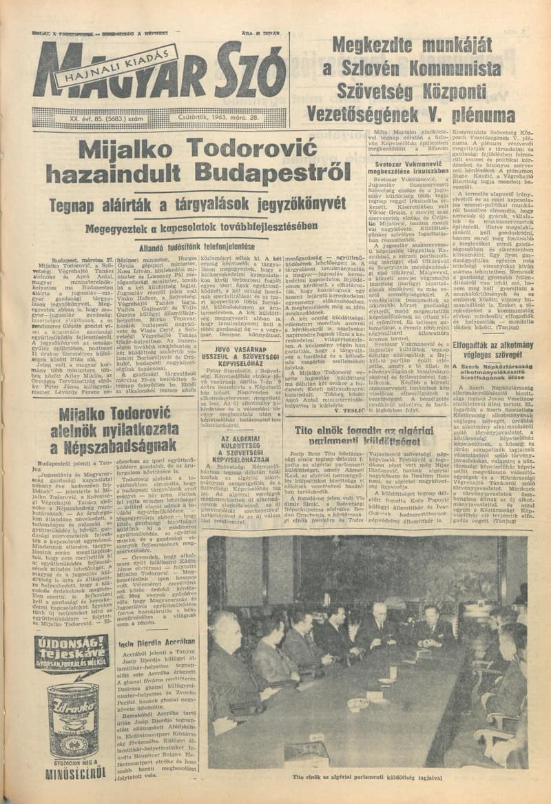 Magyar Szó, 20. évf. 1963. március 28. 85. sz. 1–14. oldal