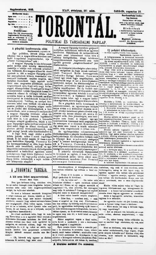 Torontál, 24. évf. 1895. augusztus 29. 197. sz.
