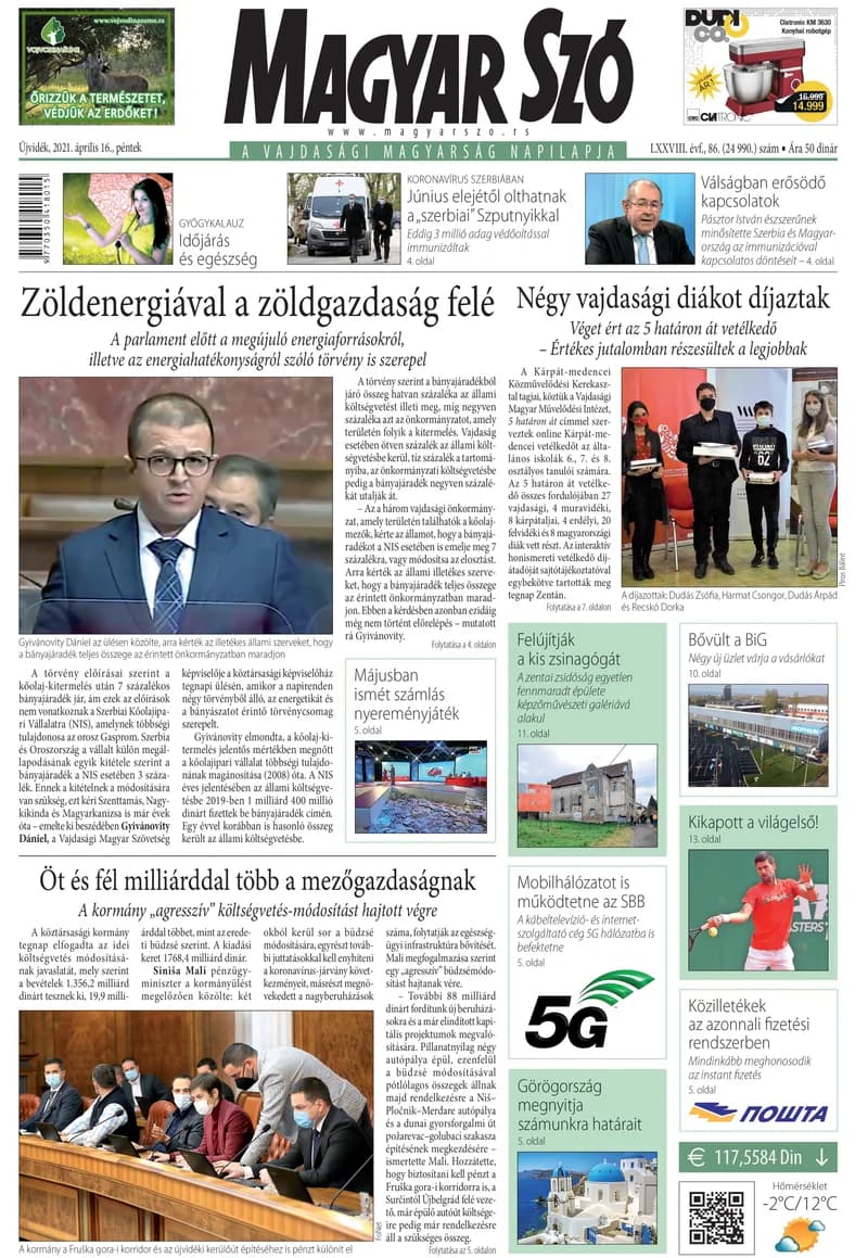 Magyar Szó, 78. évf. 2021. április 16. 86. sz. 1–16. oldal