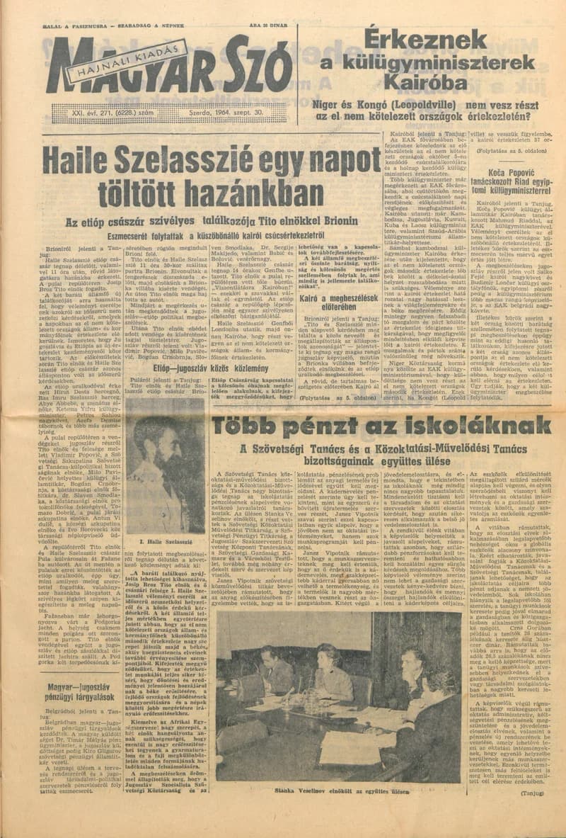 Magyar Szó, 21. évf. 1964. szeptember 30. 271. sz.