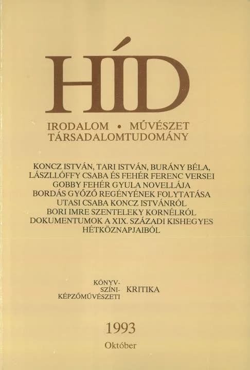 Híd, 57. évf. 1993. október. 10. sz. 693–796. oldal