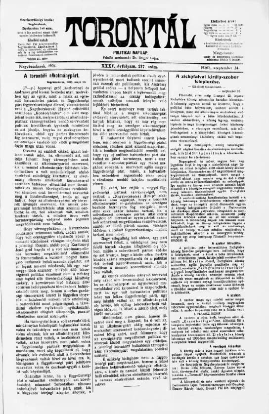 Torontál, 35. évf. 1906. szeptember 24. 217. sz.