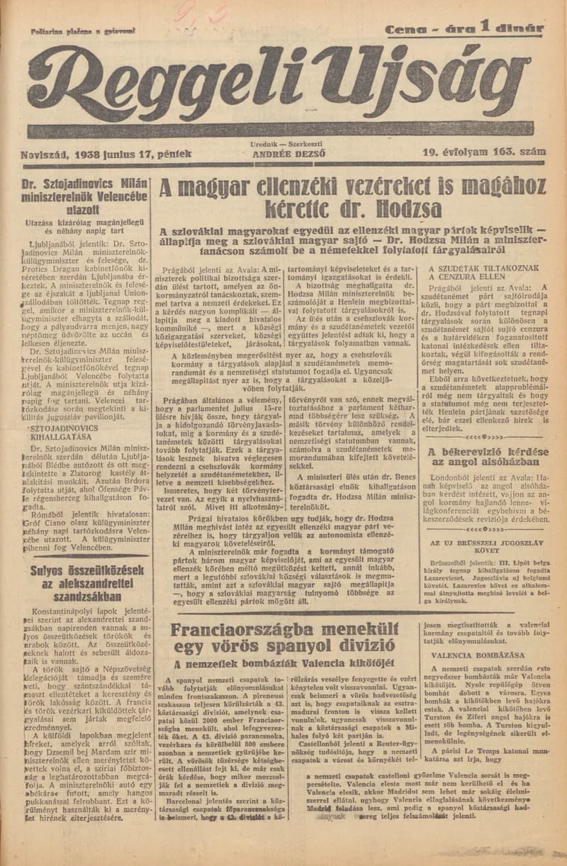 Reggeli Újság, 19. évf. 1938. június 17. 163. sz.