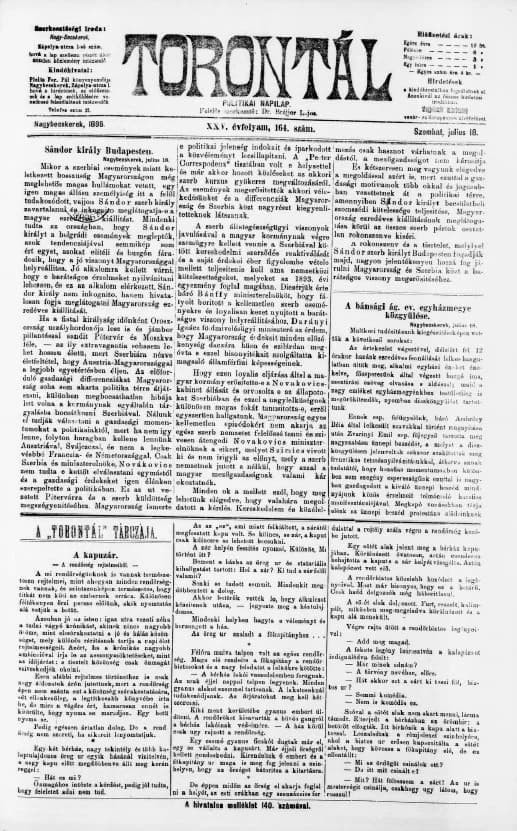 Torontál, 25. évf. 1896. július 18. 164. sz.