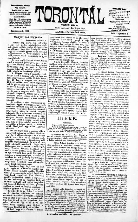 Torontál, 28. évf. 1899. szeptember 5. 203. sz.