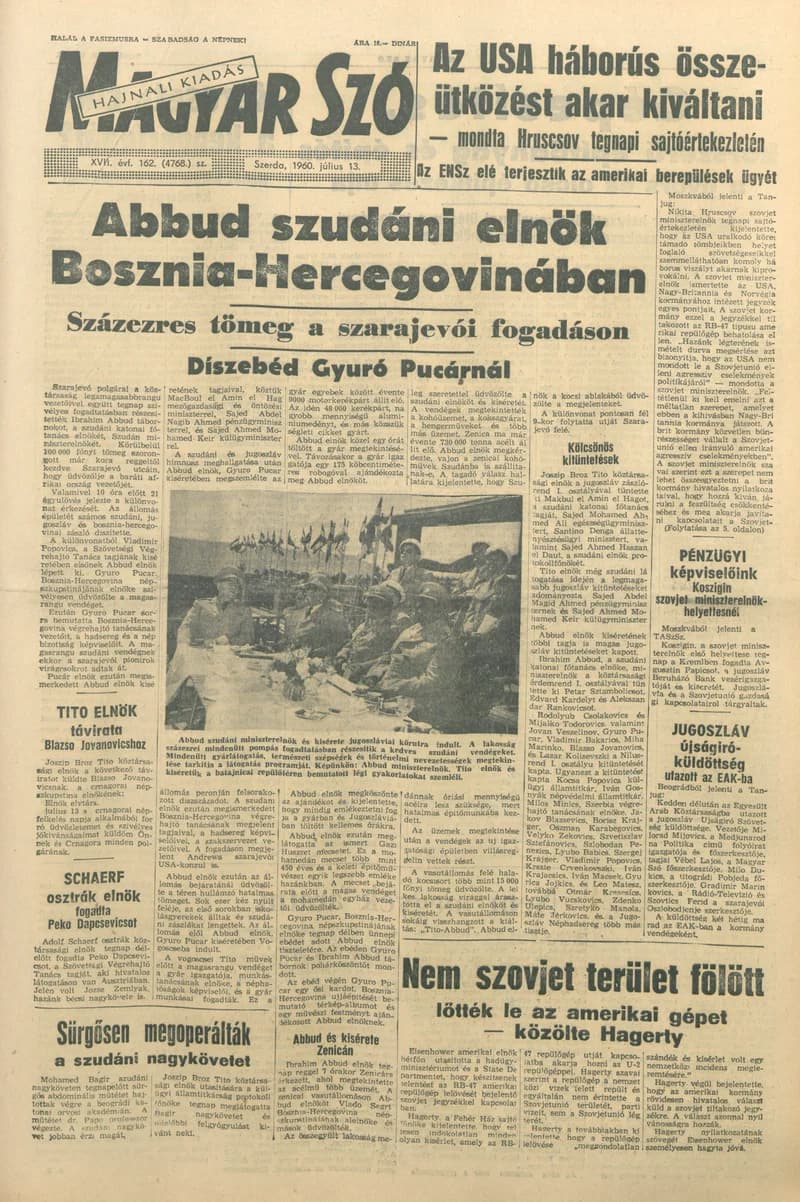 Magyar Szó, 17. évf. 1960. július 13. 162. sz. 1–22. oldal