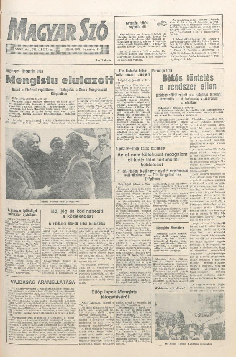 Magyar Szó, 35. évf. 1978. december 11. 339. sz. 1–8. oldal