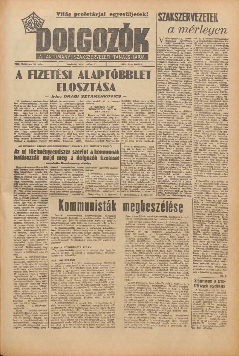 Dolgozók, 8. évf. 1954. május 11. 20. sz.