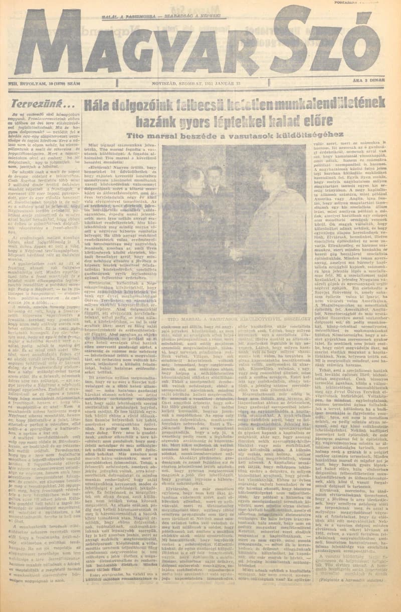 Magyar Szó, 8. évf. 1951. január 13. 10. sz. 1–4. oldal