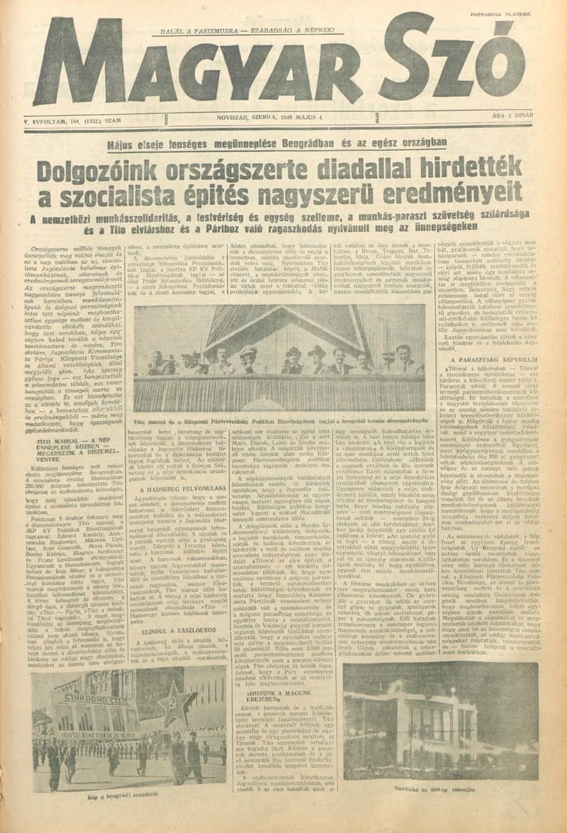 Magyar Szó, 6. évf. 1949. május 4. 104. sz. 1–4. oldal