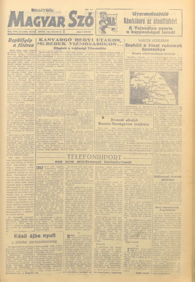 Magyar Szó, 8. évf. 1951. május 21. 119. sz. 1–4. oldal