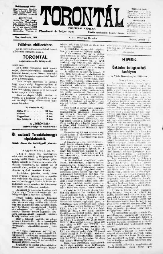 Torontál, 43. évf. 1914. január 14. 10. sz.