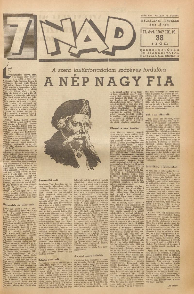 7 Nap, 2. évf. 1947. szeptember 19. 38. sz. 1–10. oldal