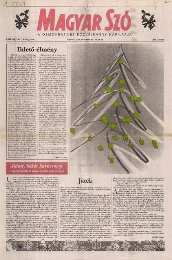Magyar Szó, 57. évf. 2000. december 24. – 26. 303. sz. 1–40. oldal