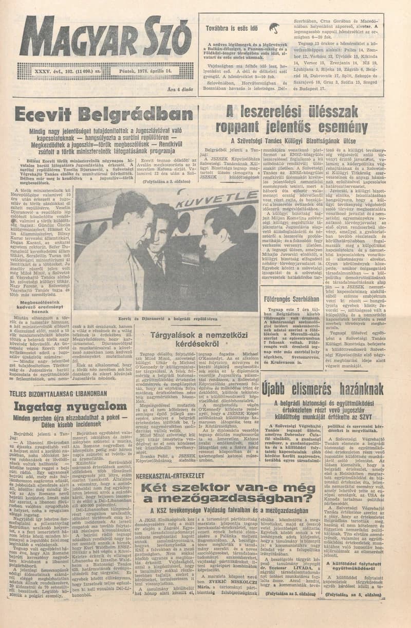 Magyar Szó, 35. évf. 1978. április 14. 102. sz. 1–16. oldal