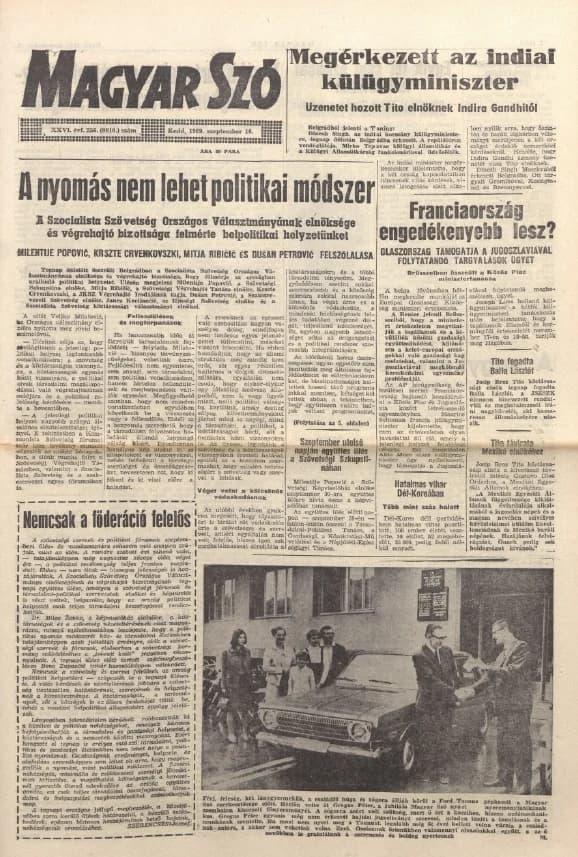Magyar Szó, 26. évf. 1969. szeptember 16. 256. sz. 1–14. oldal