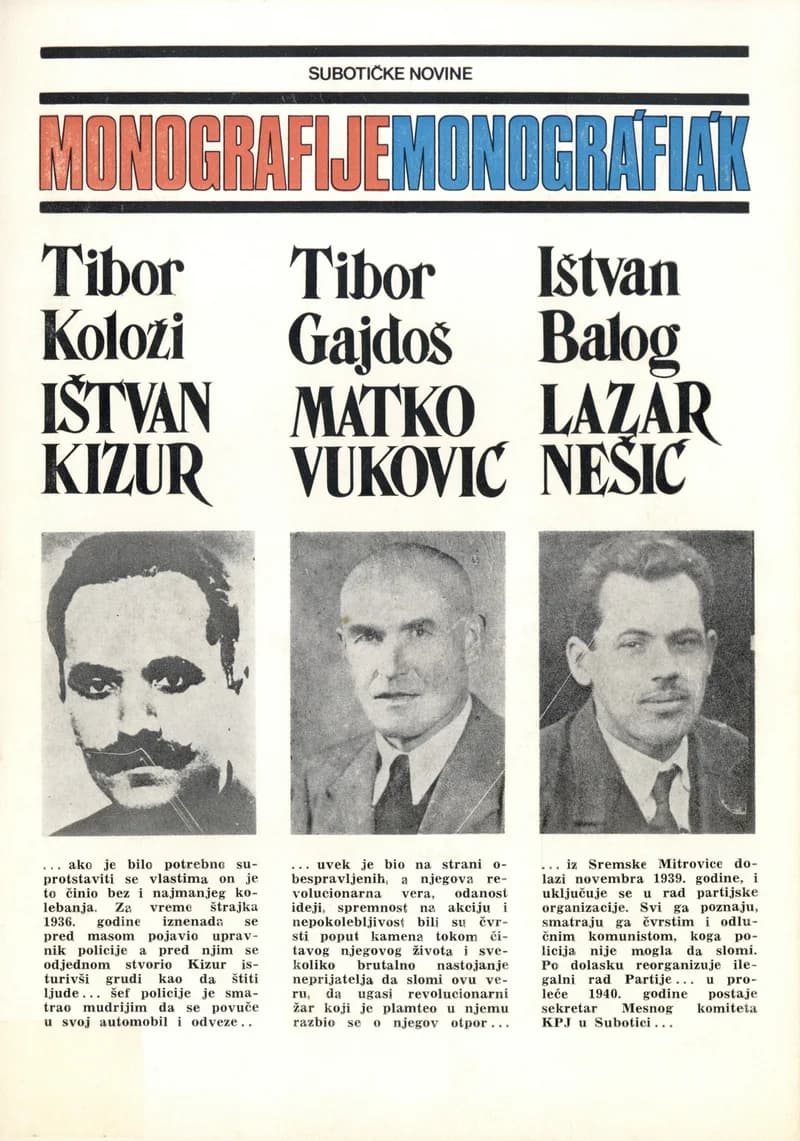 Ištvan Kizur; Matko Vuković; Lazar Nešić 