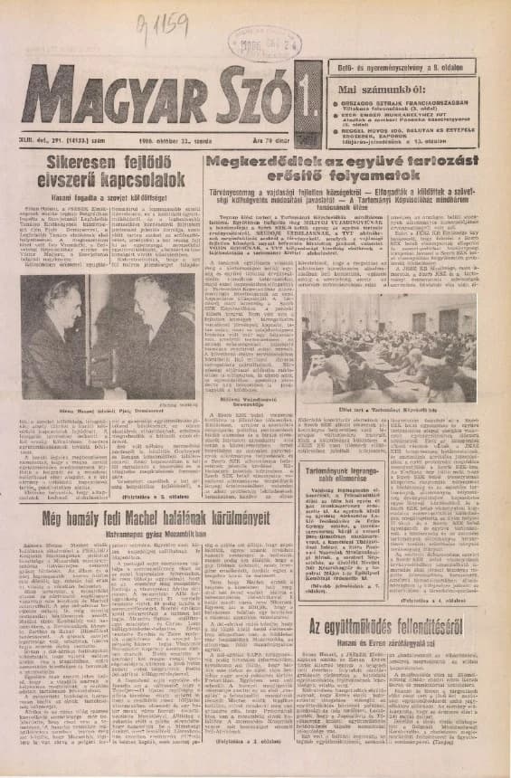 Magyar Szó, 43. évf. 1986. október 22. 291. sz. 1–16. oldal