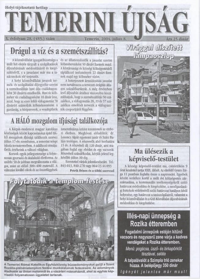 Temerini Újság, 10. évf. 2004. július 8. 28. sz.