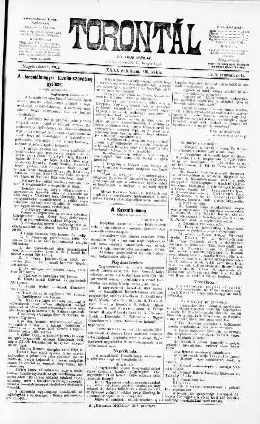 Torontál, 31. évf. 1902. szeptember 15. 210. sz.