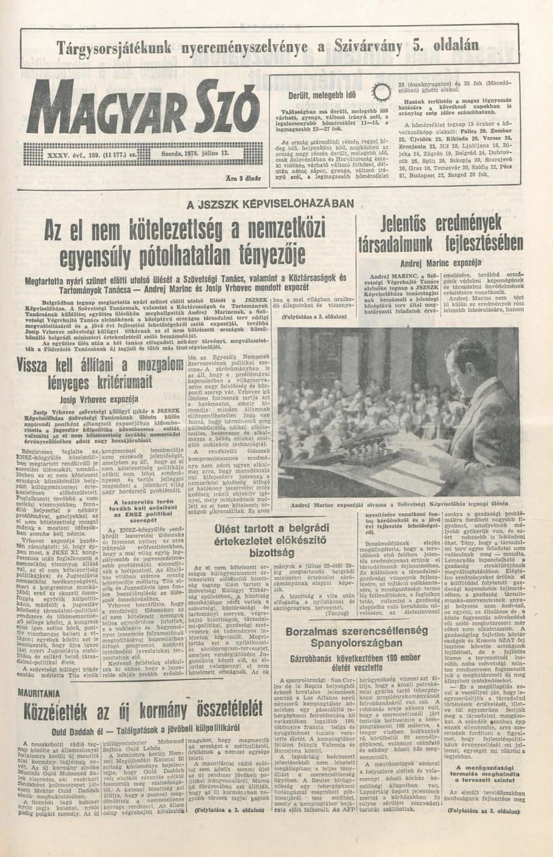 Magyar Szó, 35. évf. 1978. július 12. 189. sz. 1–16. oldal