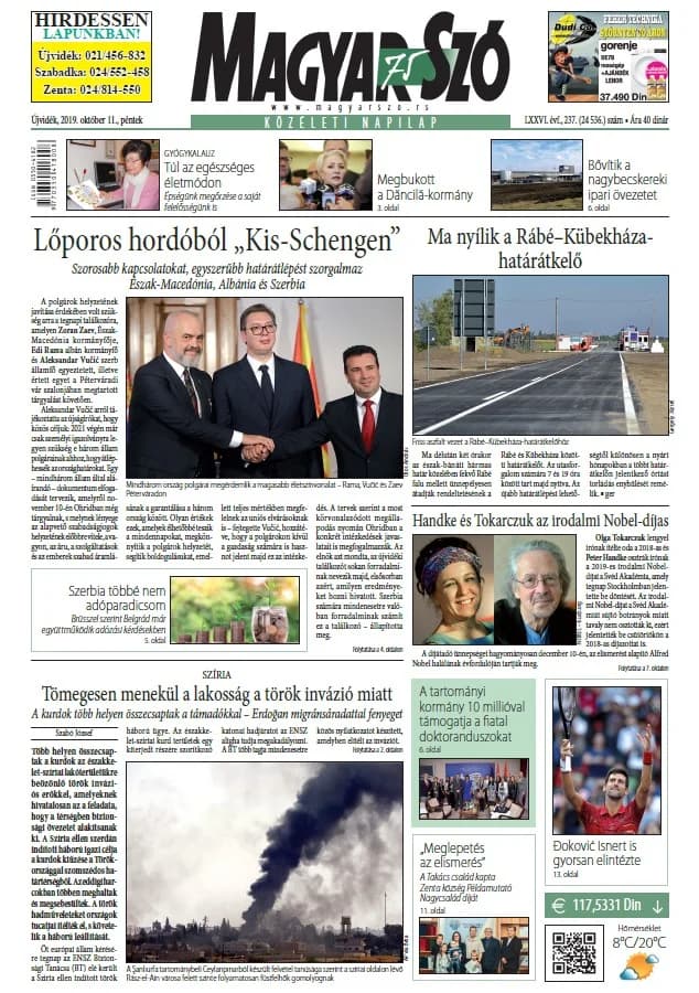 Magyar Szó, 76. évf. 2019. október 11. 237. sz. 1–16. oldal