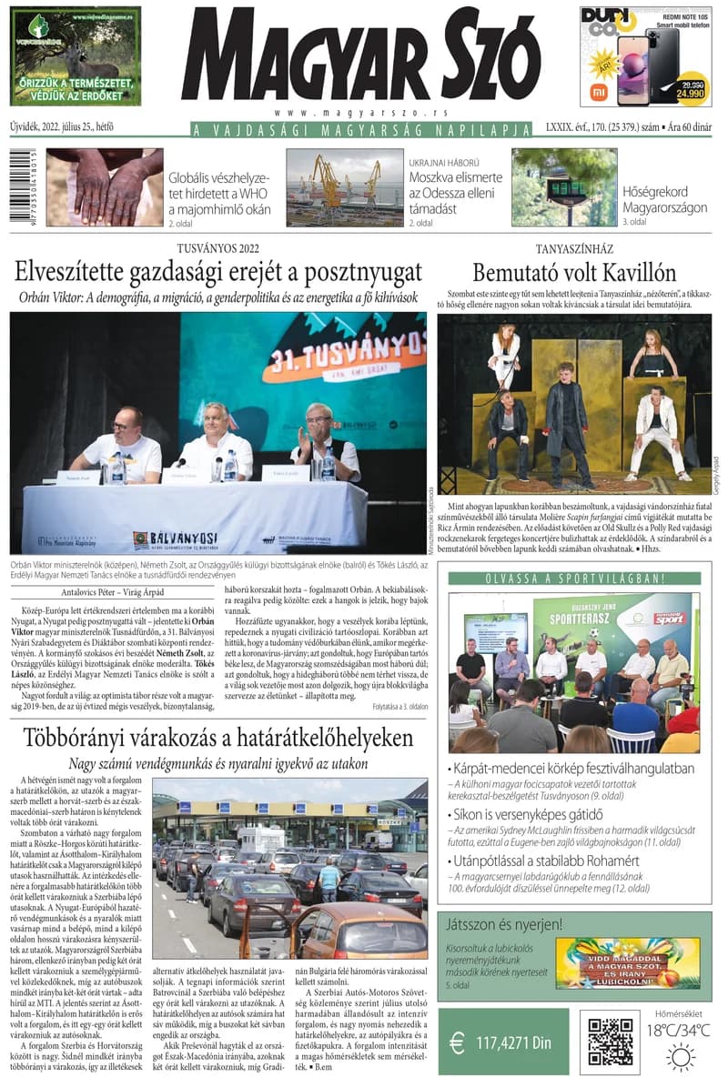 Magyar Szó, 79. évf. 2022. július 25. 170. sz. 1–16. oldal