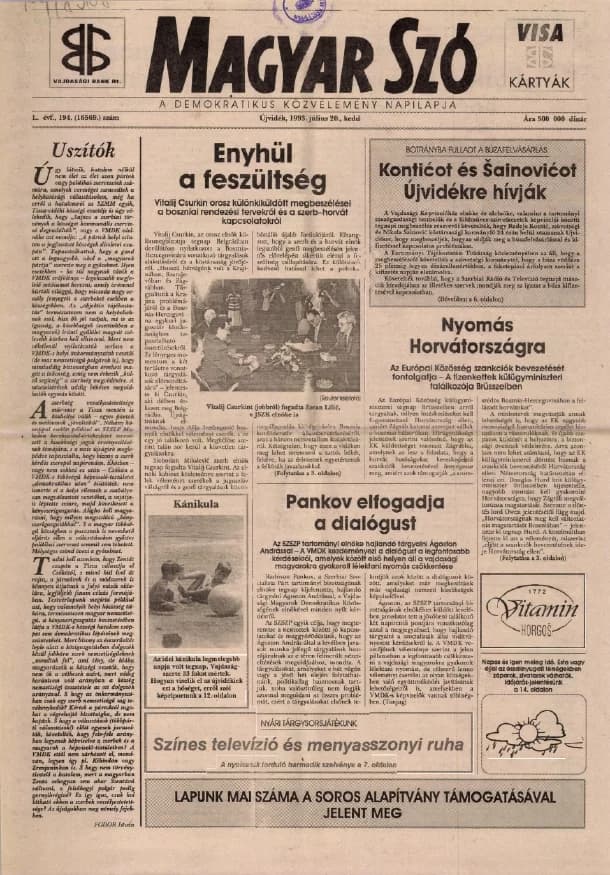 Magyar Szó, 50. évf. 1993. július 20. 194. sz. 1–16. oldal