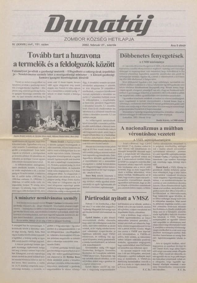 Dunatáj, 4. évf. 2002. február 27. 151. sz.