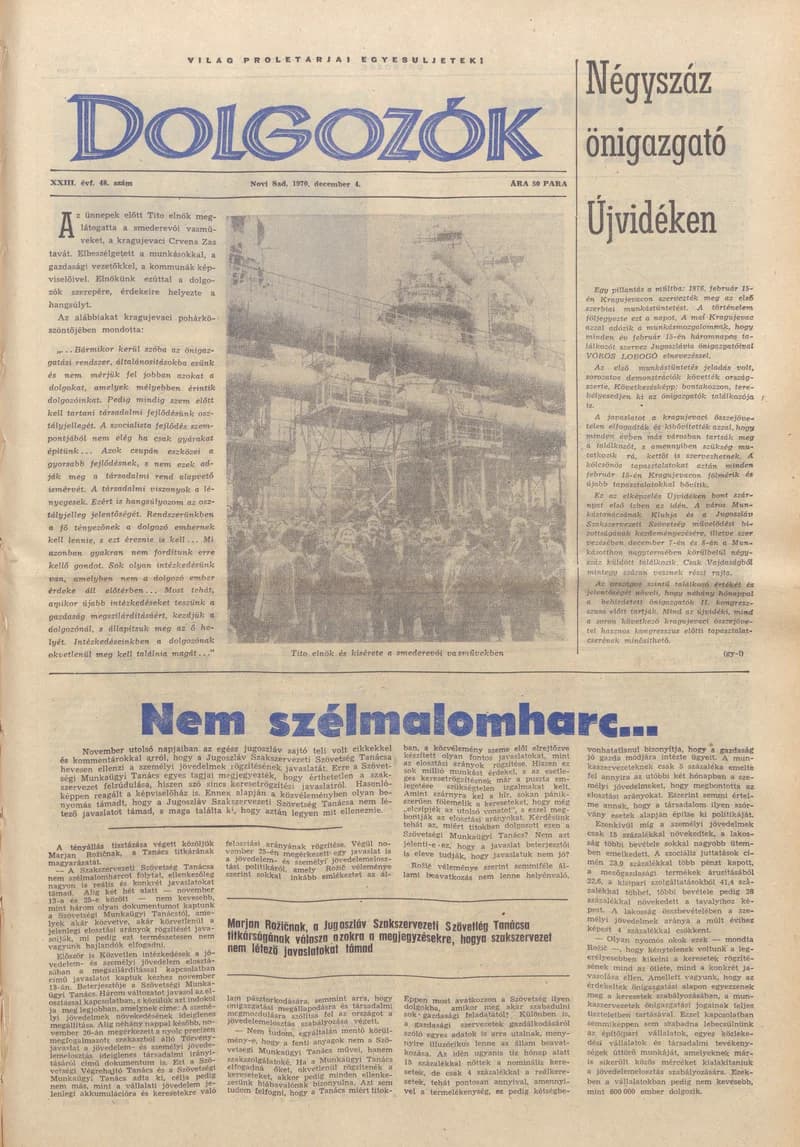 Dolgozók, 24. évf. 1970. december 4. 48. sz.