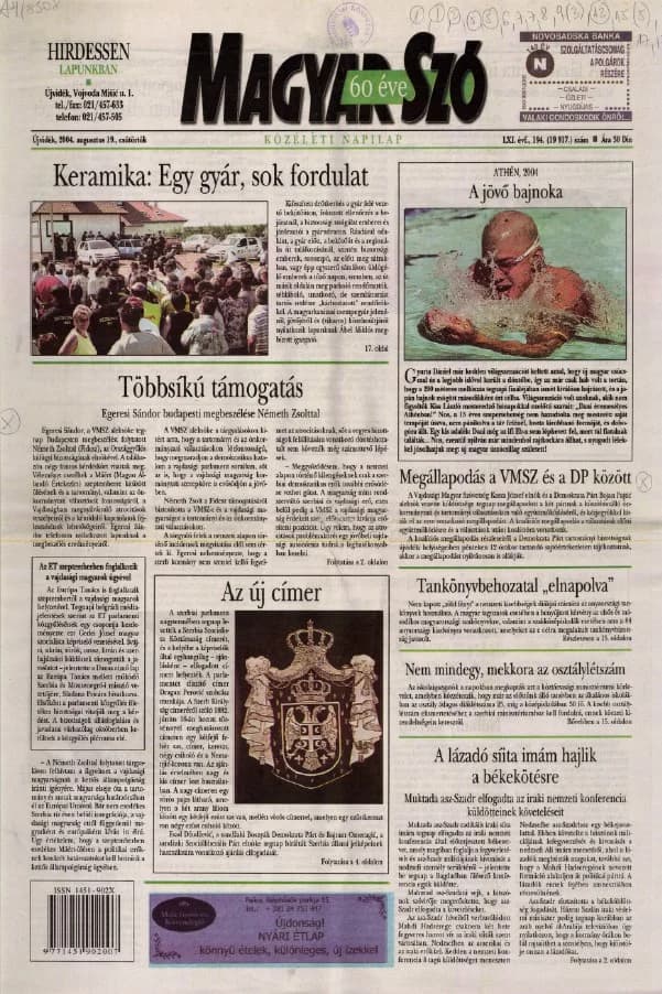 Magyar Szó, 61. évf. 2004. augusztus 19. 194. sz. 1–20. oldal