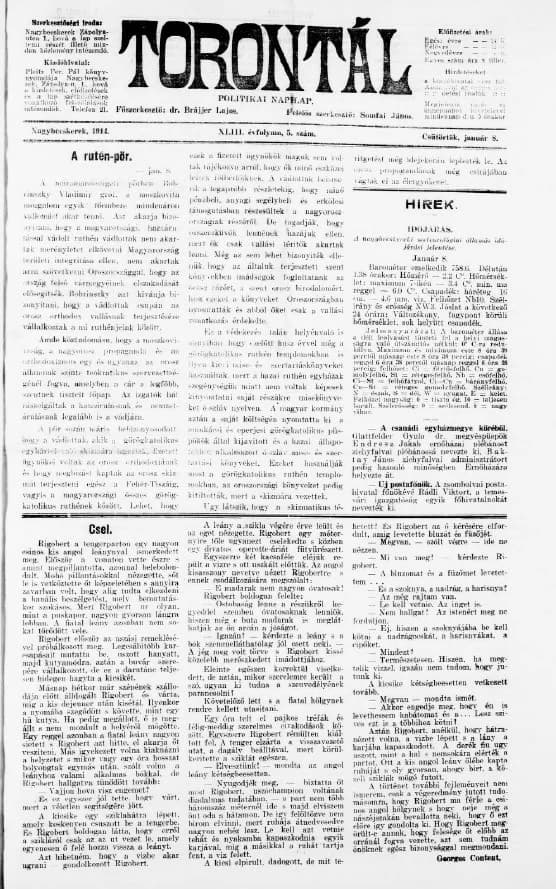 Torontál, 43. évf. 1914. január 8. 5. sz.