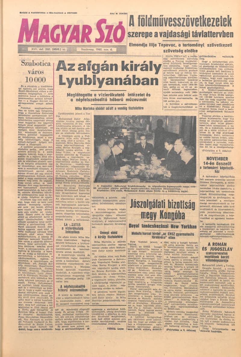 Magyar Szó, 17. évf. 1960. november 6. 262. sz. 1–28. oldal