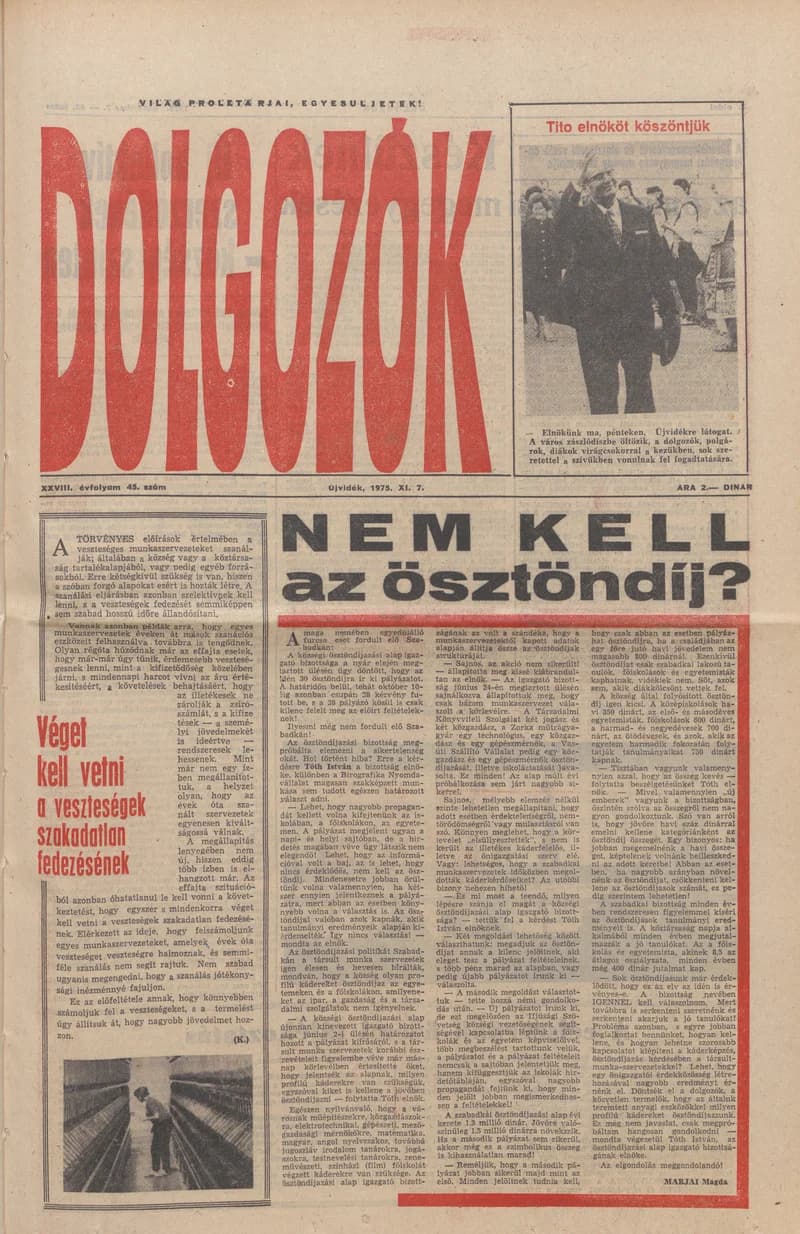 Dolgozók, 29. évf. 1975. november 7. 45. sz.
