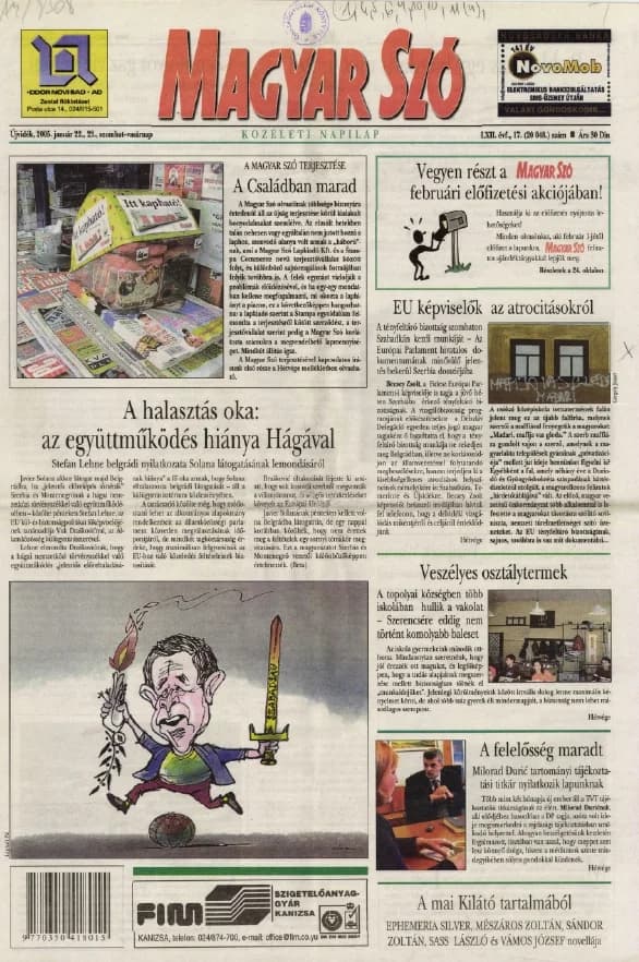 Magyar Szó, 62. évf. 2005. január 22. – 23. 17. sz. 1–24. oldal