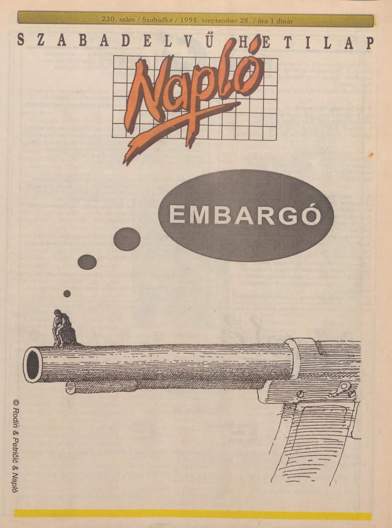 Napló - Szabadelvű hetilap, 5. évf. 1994. szeptember 28. 230. sz.