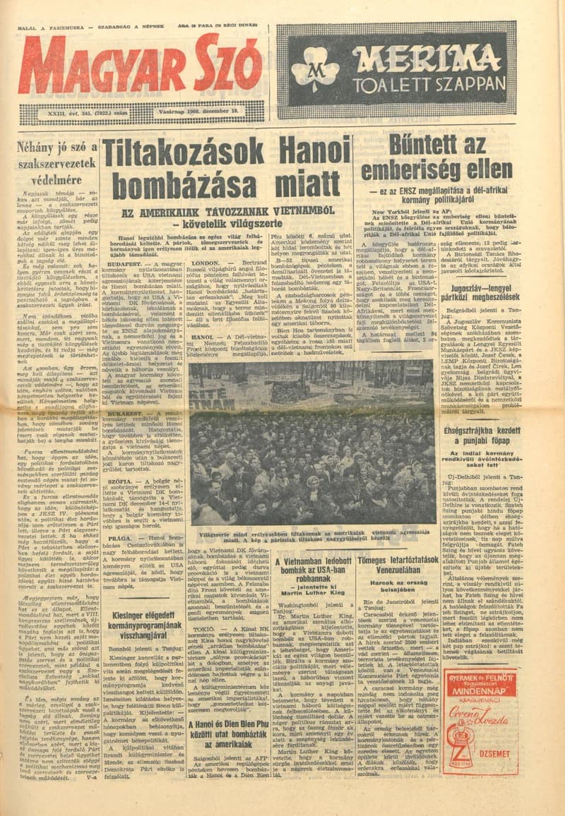 Magyar Szó, 23. évf. 1966. december 18. 345. sz.