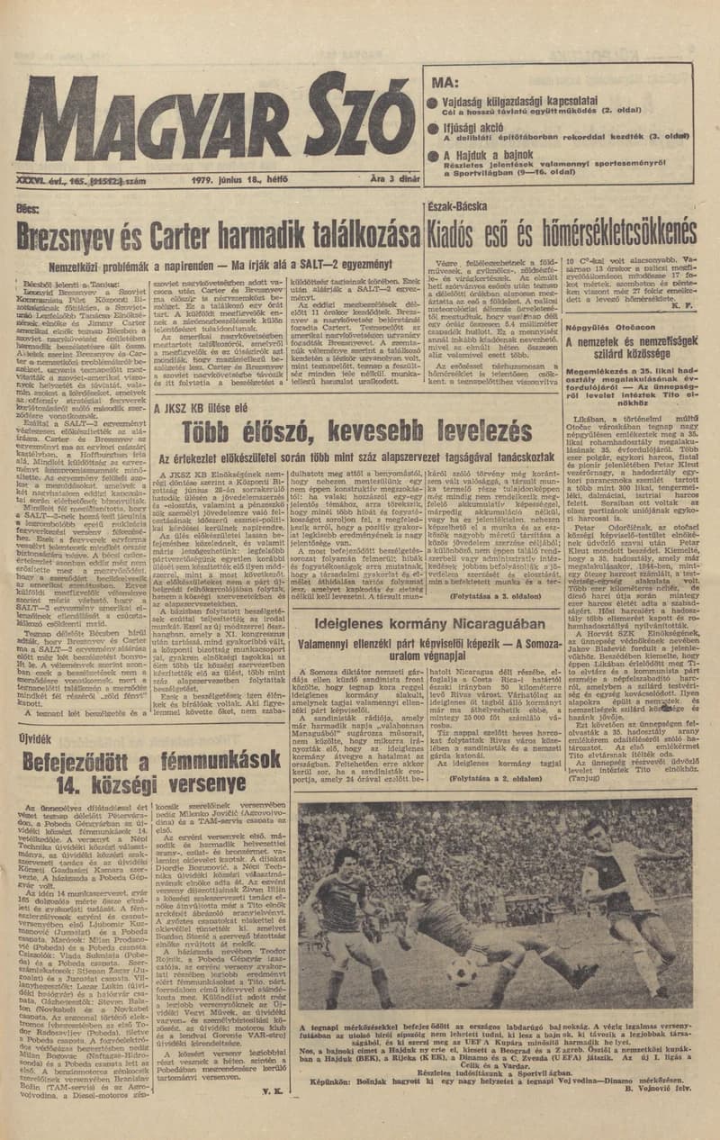 Magyar Szó, 36. évf. 1979. június 18. 165. sz. 1–16. oldal