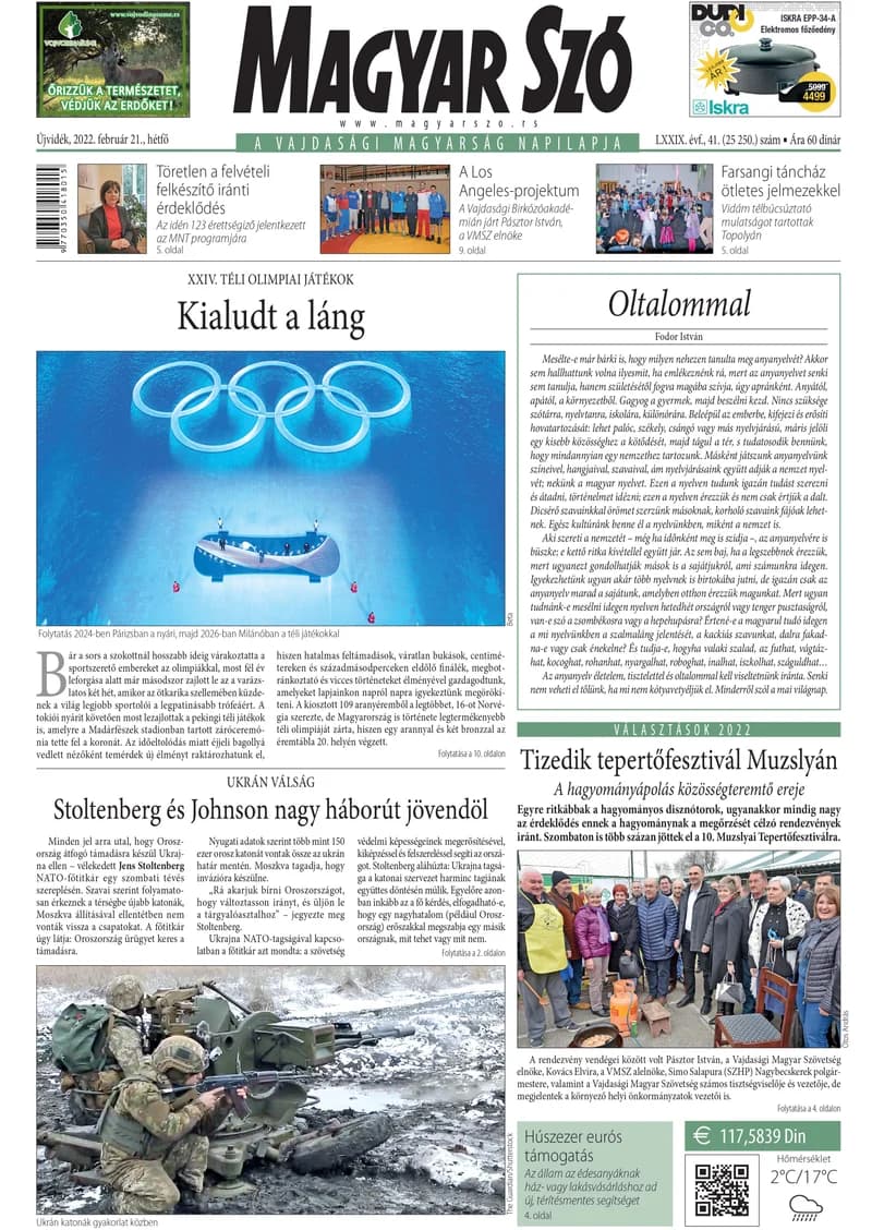 Magyar Szó, 79. évf. 2022. február 21. 41. sz. 1–16. oldal